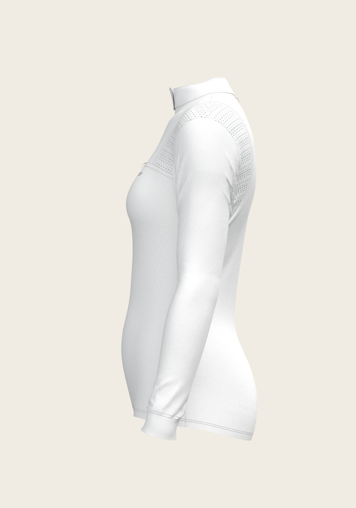  White with Bouquet on Rose Inner Long Sleeve Sport Show Shirt - Espoir Equestrian - Equiluxe Tack