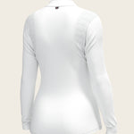  White with Bouquet on Rose Inner Long Sleeve Sport Show Shirt - Espoir Equestrian - Equiluxe Tack