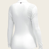  White with Bouquet on Rose Inner Long Sleeve Sport Show Shirt - Espoir Equestrian - Equiluxe Tack