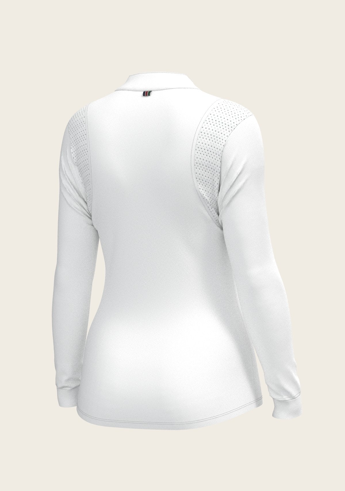  White with Bouquet on Rose Inner Long Sleeve Sport Show Shirt - Espoir Equestrian - Equiluxe Tack