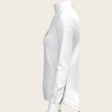  White with Forest on Navy Inner Details Long Sleeve Show Shirt - Espoir Equestrian - Equiluxe Tack