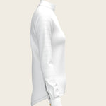  White with Forest on Navy Inner Details Long Sleeve Show Shirt - Espoir Equestrian - Equiluxe Tack