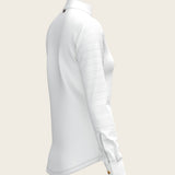  White with Forest on Navy Inner Details Long Sleeve Show Shirt - Espoir Equestrian - Equiluxe Tack