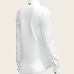  White with Forest on Navy Inner Details Long Sleeve Show Shirt - Espoir Equestrian - Equiluxe Tack