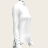  White with Forest on Navy Inner Details Long Sleeve Show Shirt - Espoir Equestrian - Equiluxe Tack