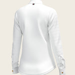  White with Forest on Navy Inner Details Long Sleeve Show Shirt - Espoir Equestrian - Equiluxe Tack