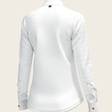  White with Forest on Navy Inner Details Long Sleeve Show Shirt - Espoir Equestrian - Equiluxe Tack