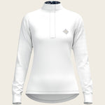  White with Forest on Navy Inner Details Long Sleeve Show Shirt - Espoir Equestrian - Equiluxe Tack