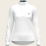  White with Forest on Navy Inner Details Long Sleeve Show Shirt - Espoir Equestrian - Equiluxe Tack