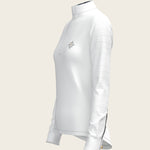  White with Forest on Navy Inner Details Long Sleeve Show Shirt - Espoir Equestrian - Equiluxe Tack