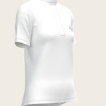  White with Forest on Navy Inner Details Short Sleeve Show Shirt - Espoir Equestrian - Equiluxe Tack