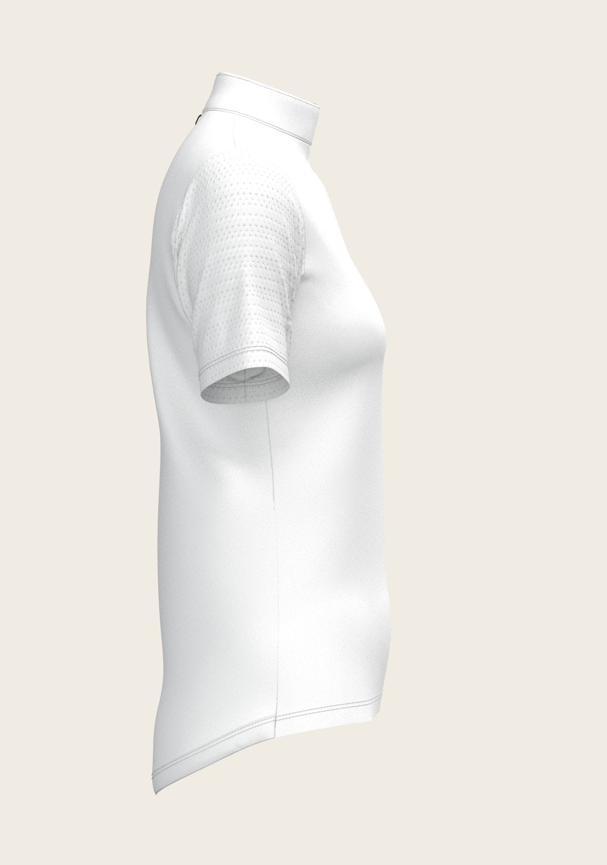  White with Forest on Navy Inner Details Short Sleeve Show Shirt - Espoir Equestrian - Equiluxe Tack