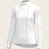  White with Grey Stripes Pleated Long Sleeve Show Shirt - Espoir Equestrian - Equiluxe Tack