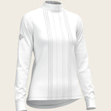  White with Grey Stripes Pleated Long Sleeve Show Shirt - Espoir Equestrian - Equiluxe Tack