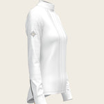  White with Grey Stripes Pleated Long Sleeve Show Shirt - Espoir Equestrian - Equiluxe Tack