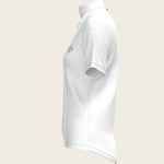 White with Grey Stripes Pleated Short Sleeve Show Shirt - Espoir Equestrian - Equiluxe Tack