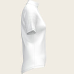 White with Grey Stripes Pleated Short Sleeve Show Shirt - Espoir Equestrian - Equiluxe Tack