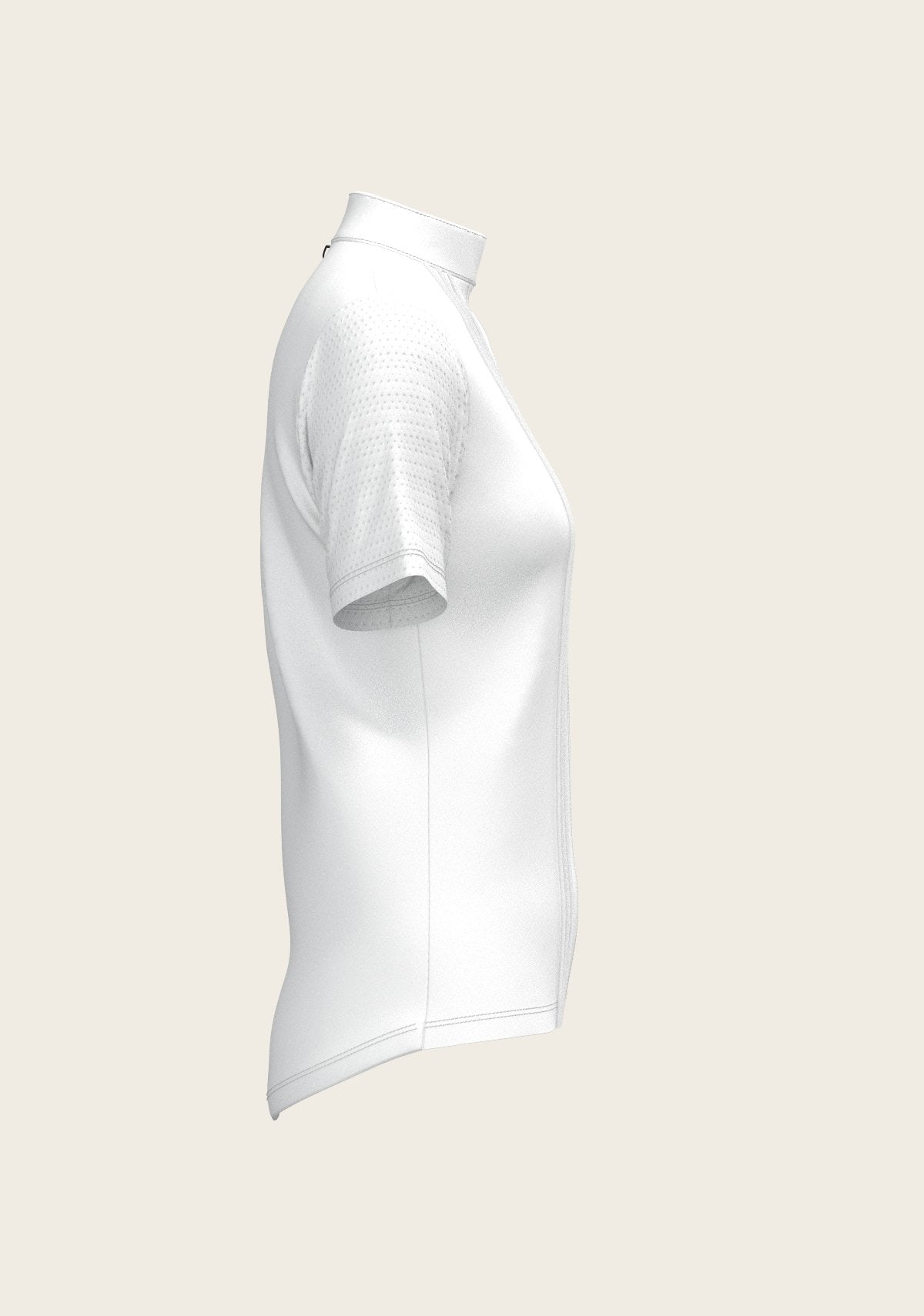 White with Grey Stripes Pleated Short Sleeve Show Shirt - Espoir Equestrian - Equiluxe Tack