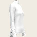  White with Navy Stripes Inner Details Long Sleeve Show Shirt - Espoir Equestrian - Equiluxe Tack