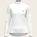  White with Navy Stripes Inner Details Long Sleeve Show Shirt - Espoir Equestrian - Equiluxe Tack