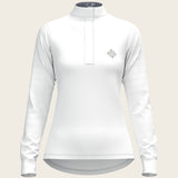  White with Navy Stripes Inner Details Long Sleeve Show Shirt - Espoir Equestrian - Equiluxe Tack