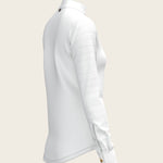  White with Navy Stripes Inner Details Long Sleeve Show Shirt - Espoir Equestrian - Equiluxe Tack