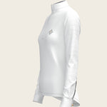  White with Navy Stripes Inner Details Long Sleeve Show Shirt - Espoir Equestrian - Equiluxe Tack