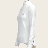  White with Navy Stripes Inner Details Long Sleeve Show Shirt - Espoir Equestrian - Equiluxe Tack