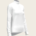  White with Navy Stripes Inner Details Long Sleeve Show Shirt - Espoir Equestrian - Equiluxe Tack