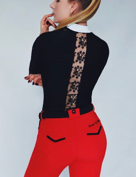 Women's BLACK ROSELLE Show Shirt Design By Dalia - Equiluxe Tack - Equiluxe Tack
