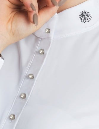 Women's Equestrian Shirt White CLAIRE Design By Dalia - Equiluxe Tack - Equiluxe Tack