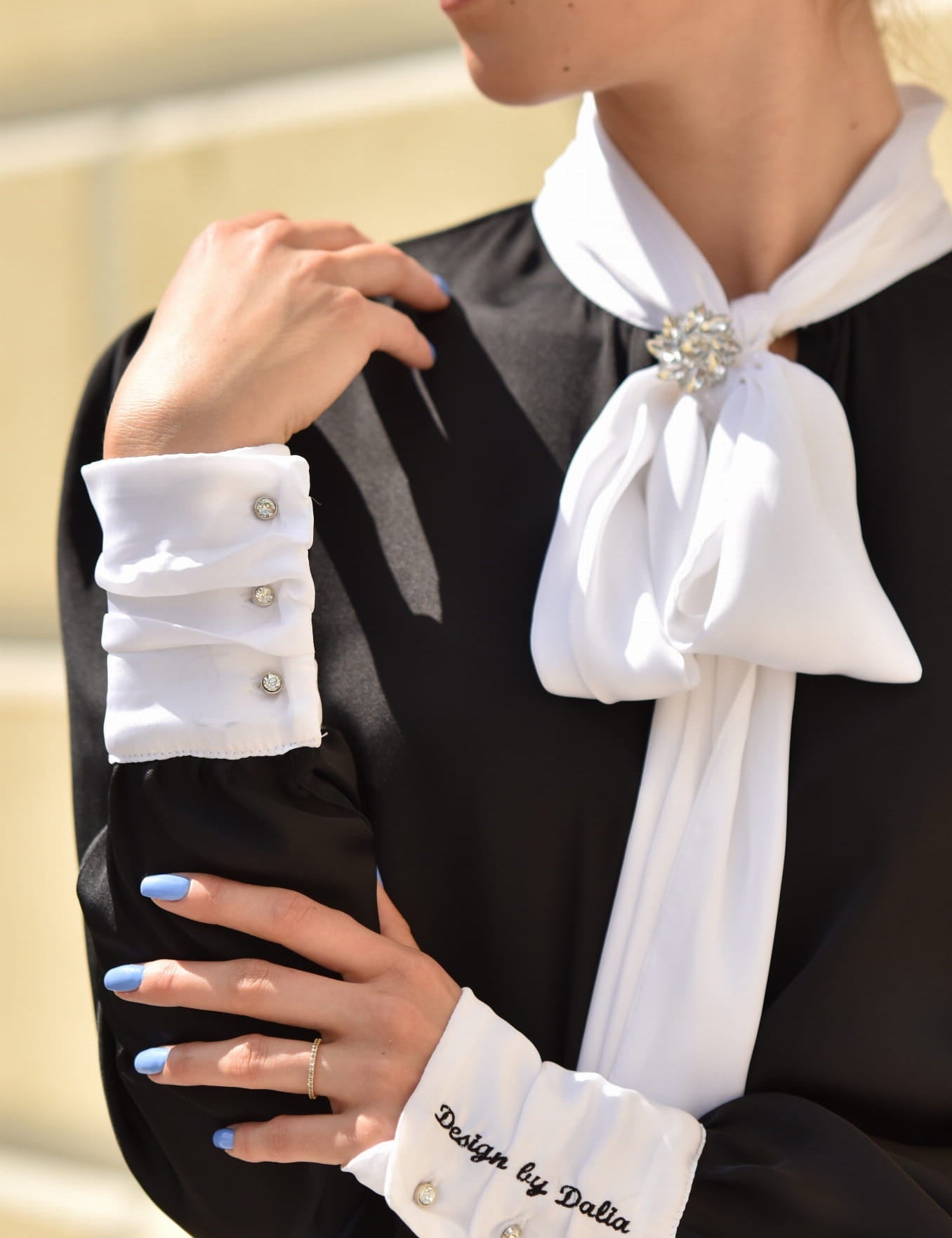 Women's Equestrian Show Shirt Black LORETTA Design By Dalia - Equiluxe Tack - Equiluxe Tack