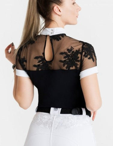 Women's Equestrian Show Shirt Black LUCY Design By Dalia - Equiluxe Tack - Equiluxe Tack