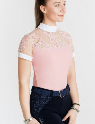 Women's Equestrian Show Shirt Pink LUCY Design By Dalia - Equiluxe Tack - Equiluxe Tack