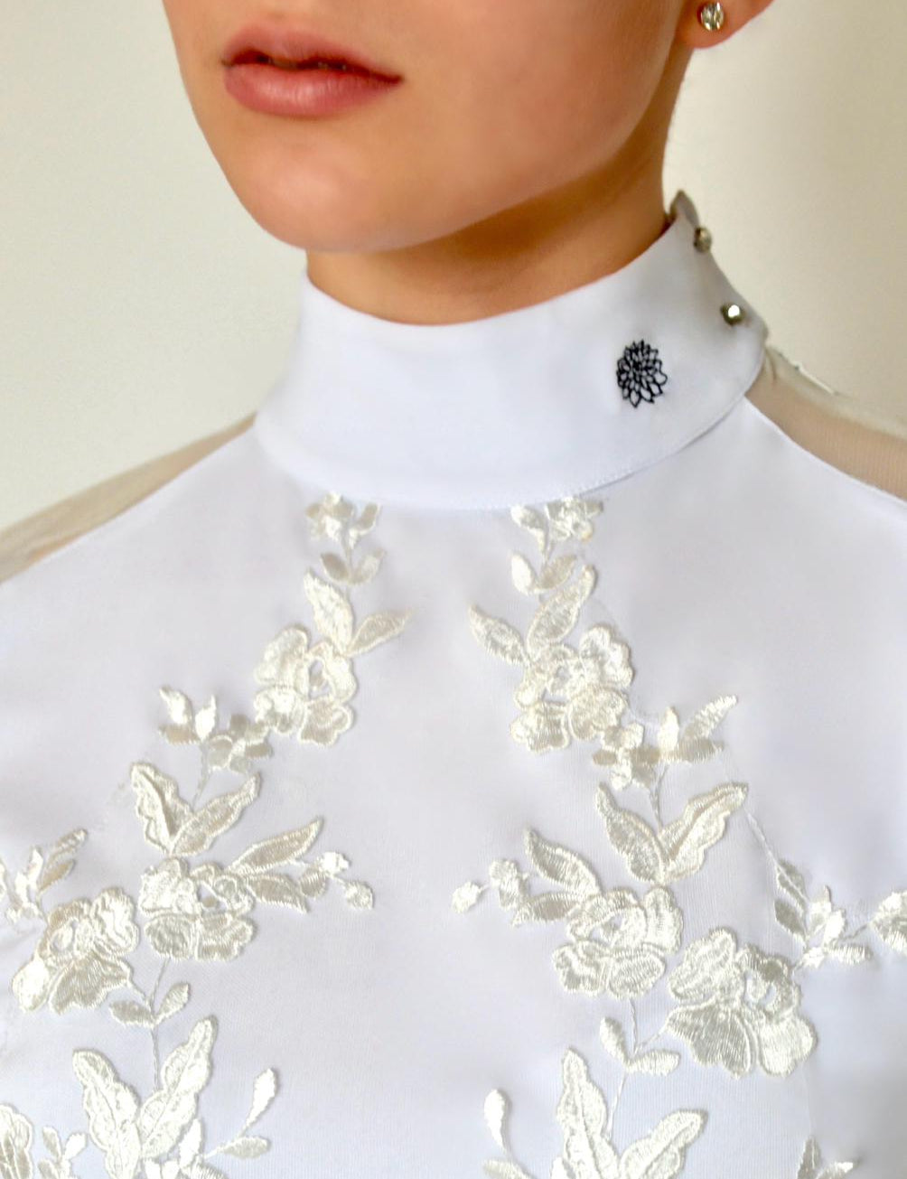 Women's Equestrian Show Shirt White DIANA Design by Dalia - Equiluxe Tack - Equiluxe Tack
