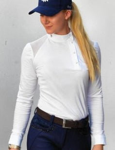 Women's Equestrian Show Shirt White ELYSSA Design By Dalia - Equiluxe Tack - Equiluxe Tack