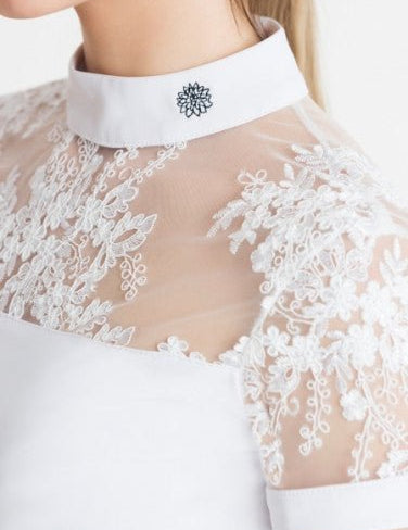 Women's Equestrian Show Shirt White LUCY Design By Dalia - Equiluxe Tack - Equiluxe Tack