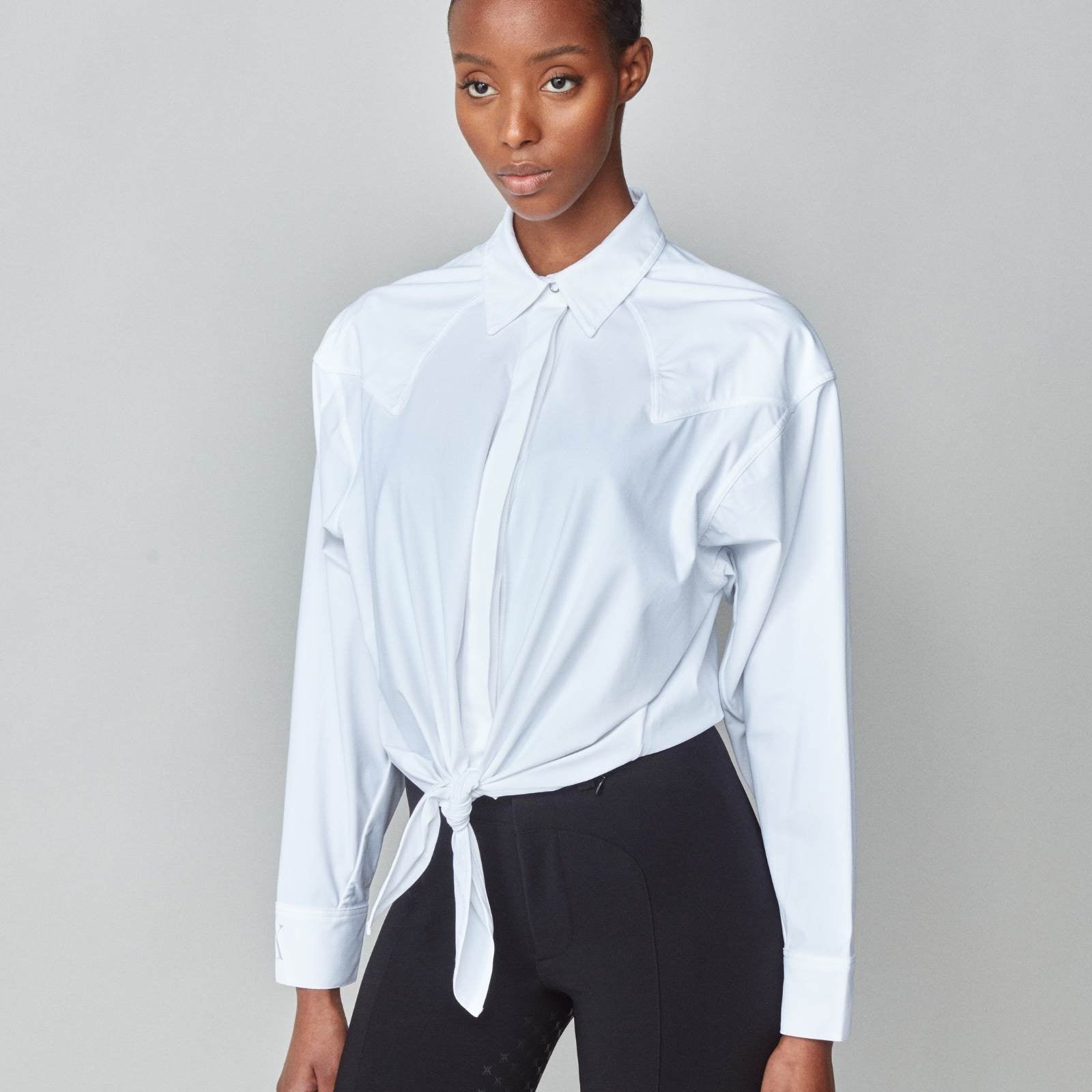 Yagya Front Tie Riding Shirt White - Yagya - Equiluxe Tack