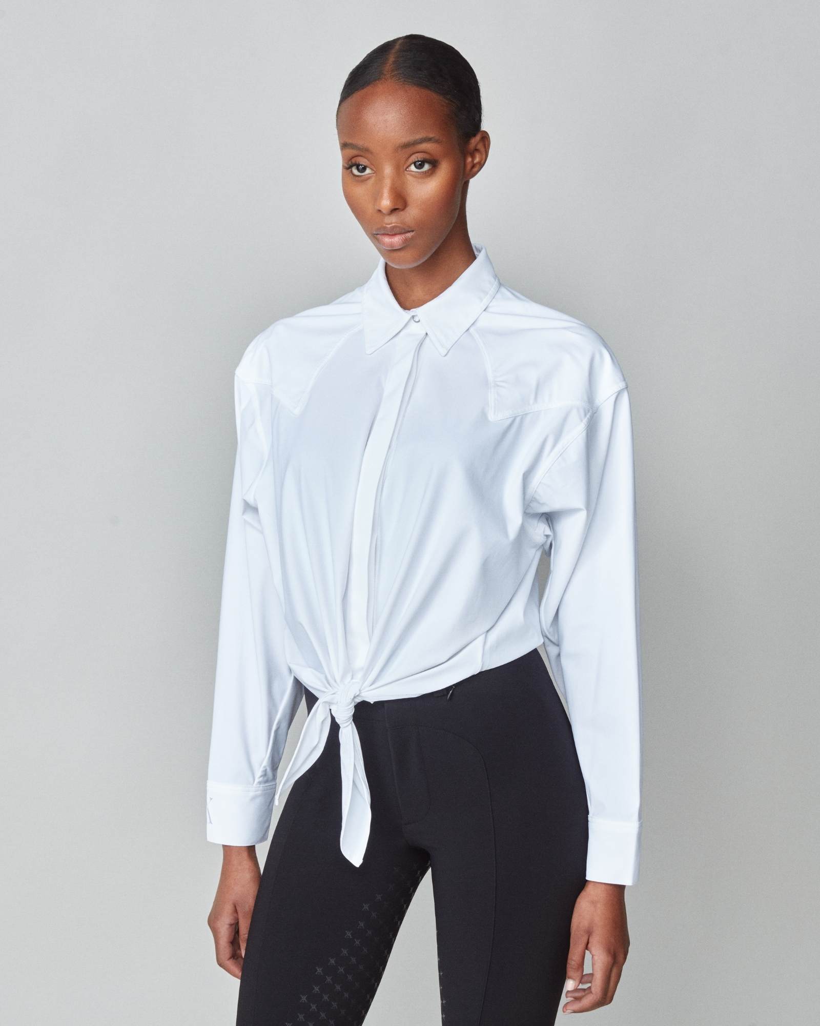 Yagya Front Tie Riding Shirt White - Yagya - Equiluxe Tack
