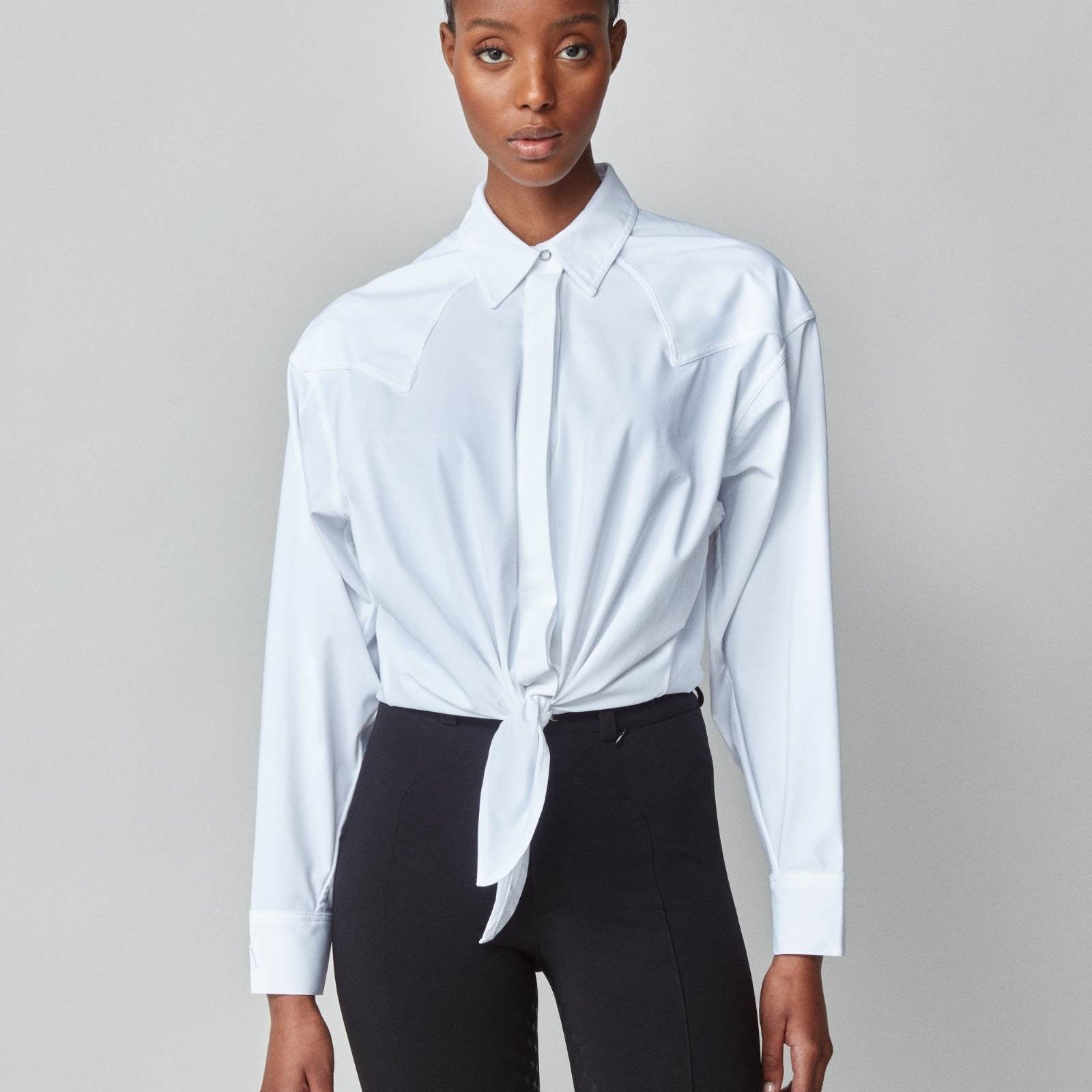 Yagya Front Tie Riding Shirt White - Yagya - Equiluxe Tack