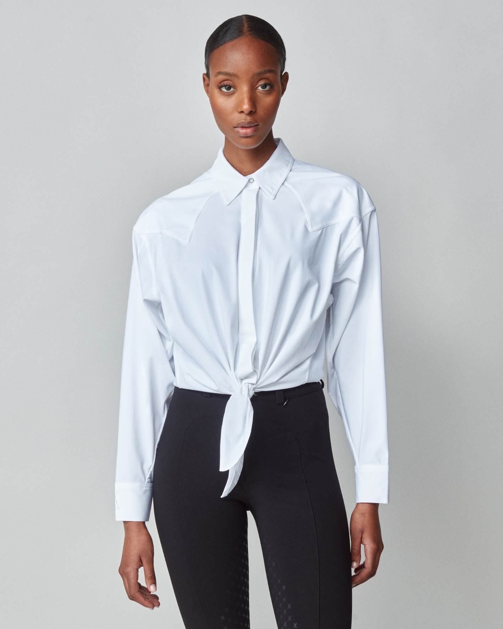 Yagya Front Tie Riding Shirt White - Yagya - Equiluxe Tack