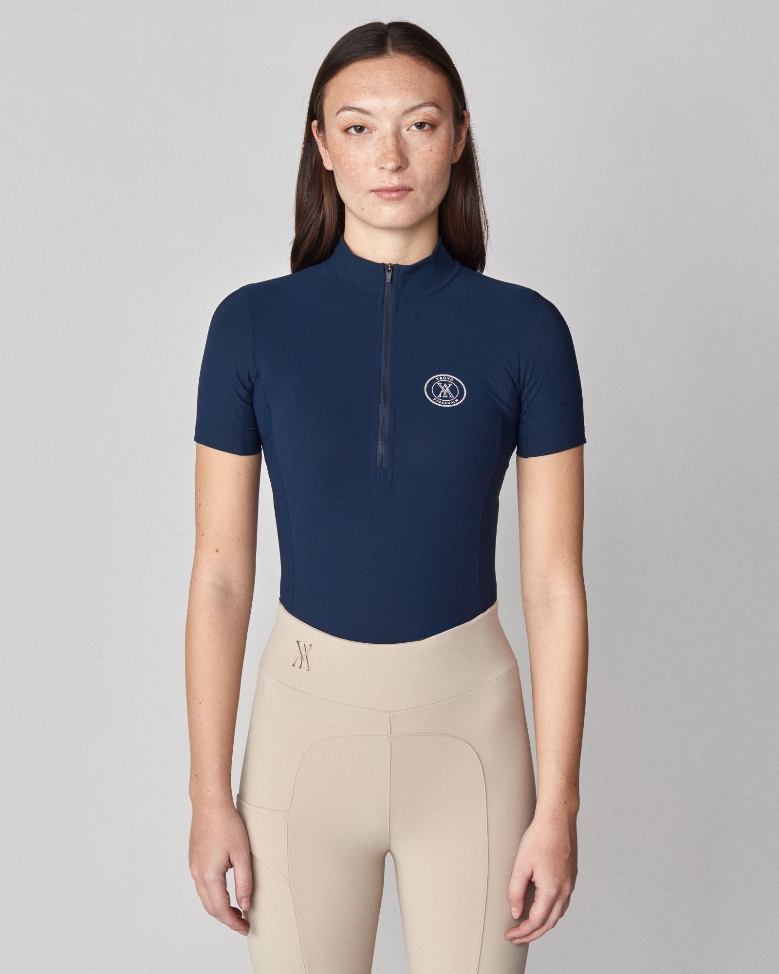 Yagya Half Zip Short Sleeve Navy - Yagya - Equiluxe Tack