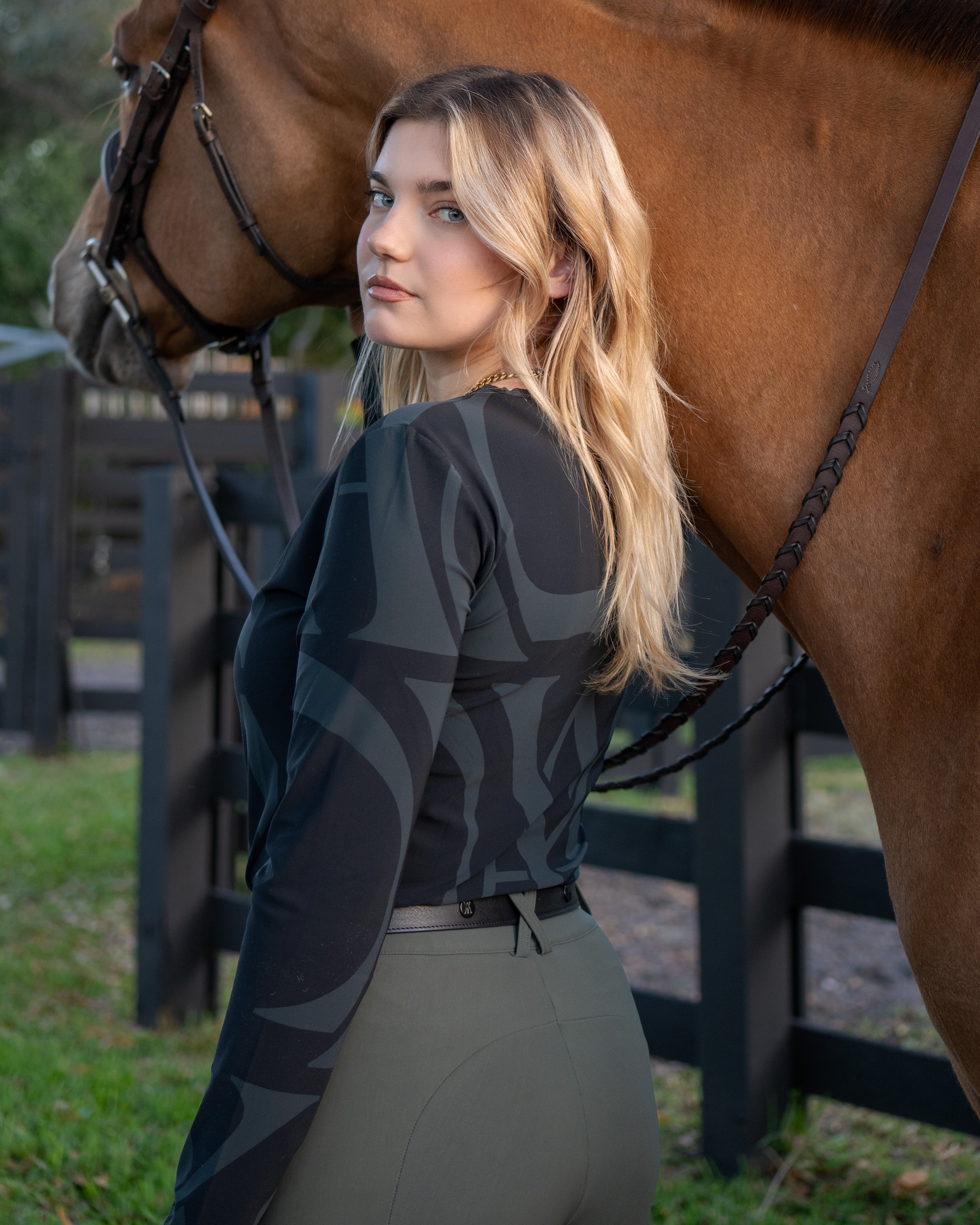 Yagya Monogram Long Sleeve Shirt Black - Yagya - Equiluxe Tack