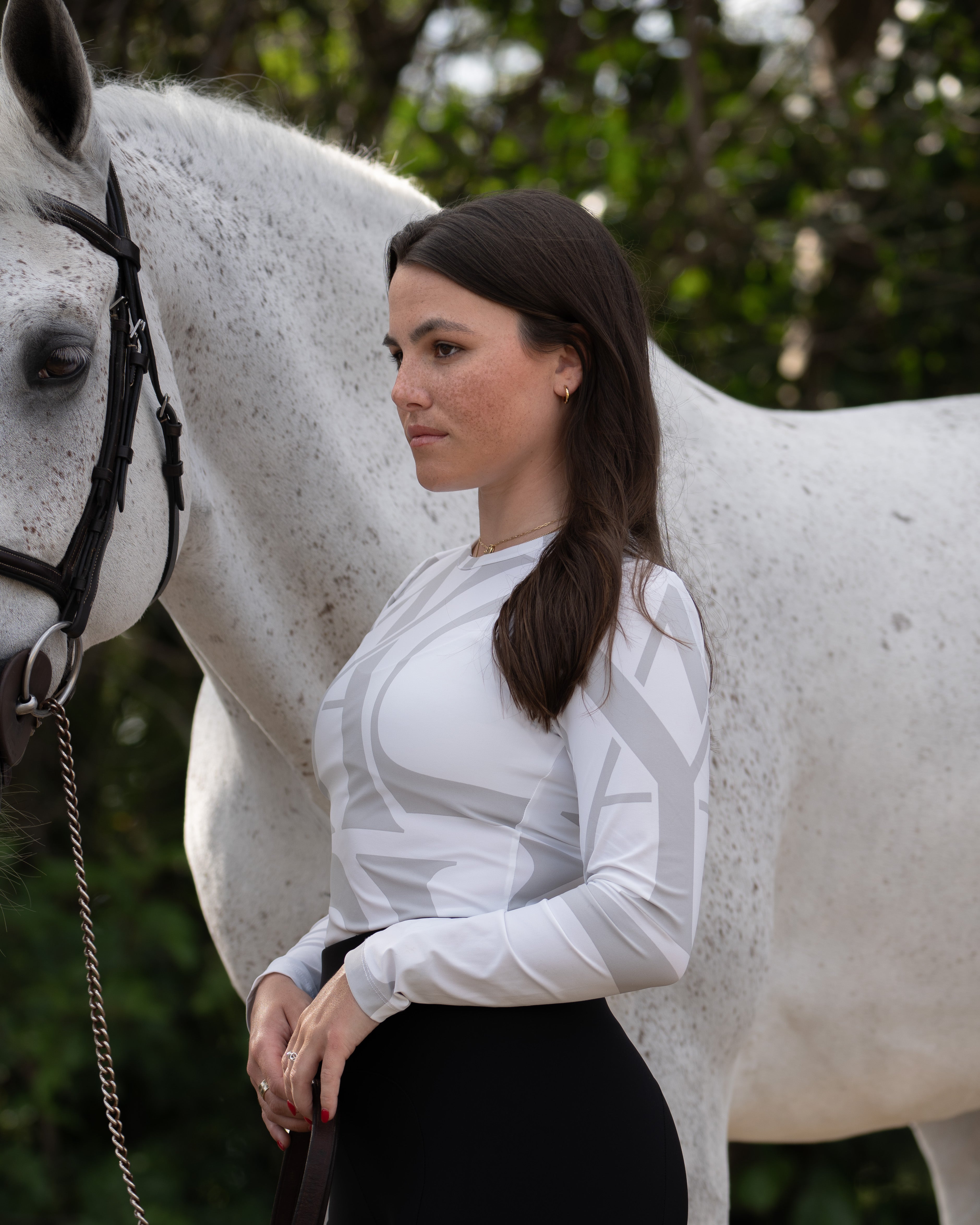 Yagya Monogram Long Sleeve Shirt White - Yagya - Equiluxe Tack