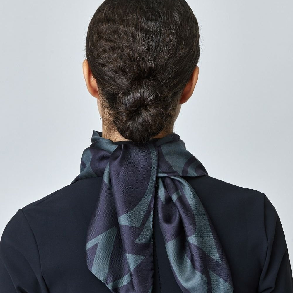 Yagya Monogram Silk Scarf Black - Yagya - Equiluxe Tack