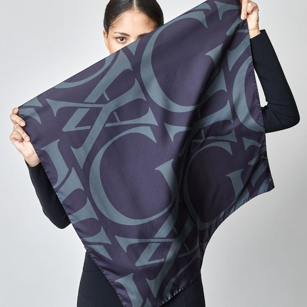 Yagya Monogram Silk Scarf Black - Yagya - Equiluxe Tack