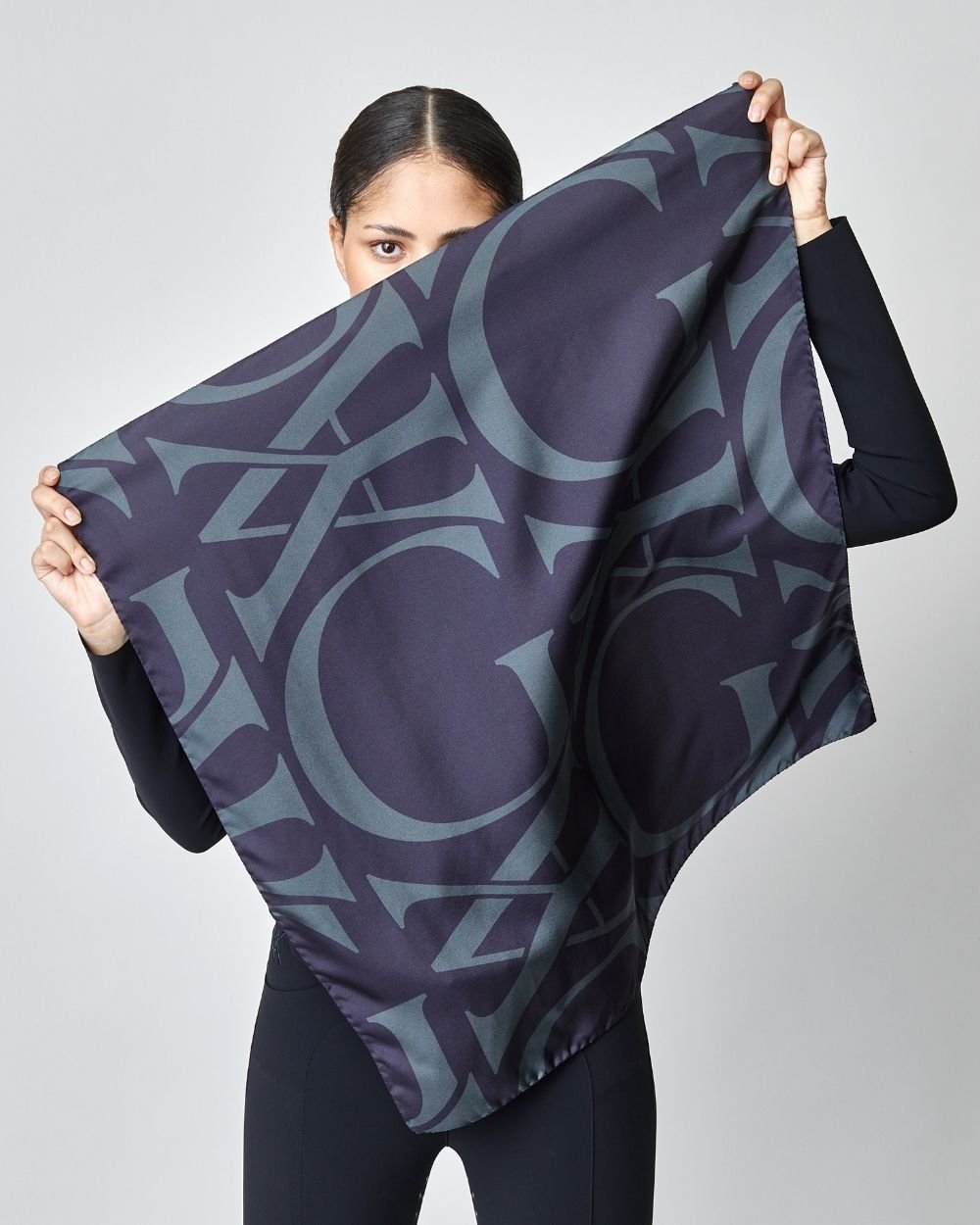 Yagya Monogram Silk Scarf Black - Yagya - Equiluxe Tack