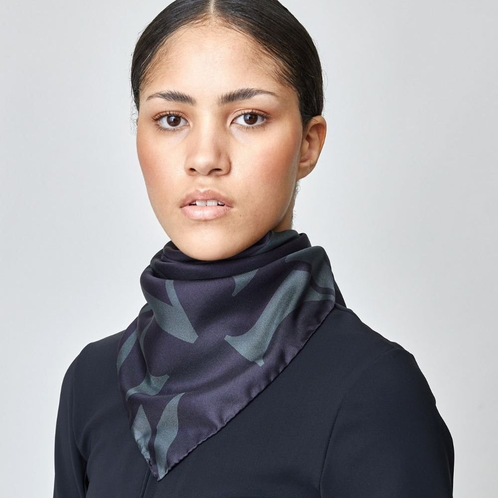 Yagya Monogram Silk Scarf Black - Yagya - Equiluxe Tack