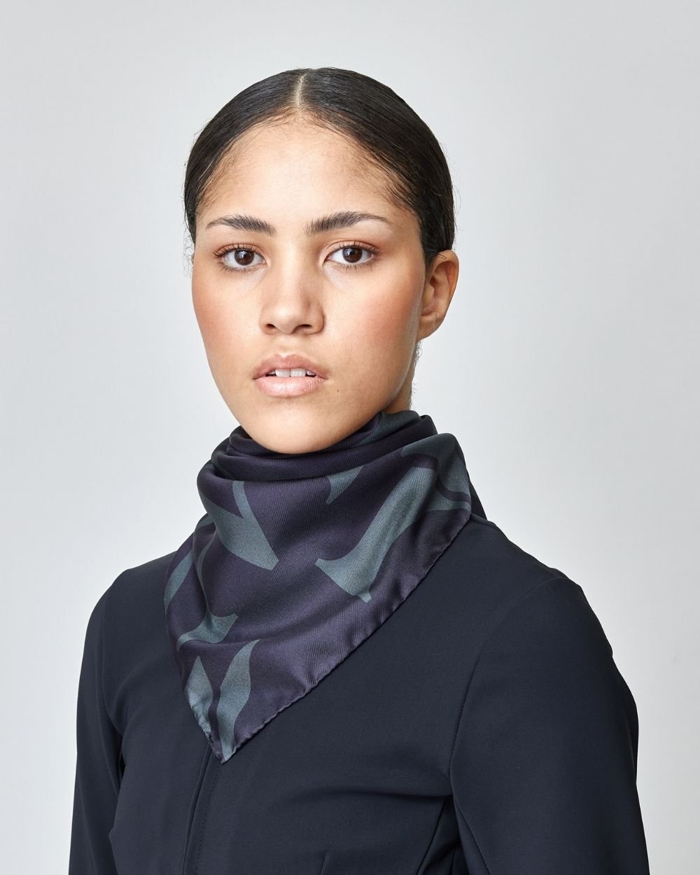 Yagya Monogram Silk Scarf Black - Yagya - Equiluxe Tack