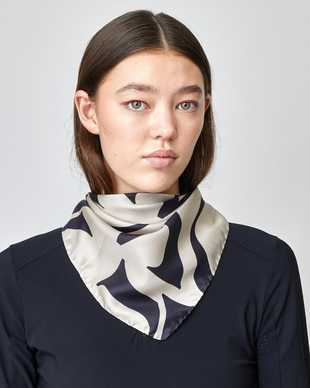 Yagya Monogram Silk Scarf Tan - Yagya - Equiluxe Tack